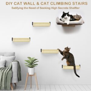 2 Pack Wall Mounted Cat Scratching Post 3 in1 Cage Wall Mounted Rope Cat Scratcher Post Replacement Cat Claw Scratcher Tree for Indoor Cats or Kittens Cat Wall Shelves Climbing Furniture (Sisal)