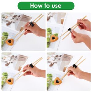 6 Pairs Reusable Chopsticks Helper,Chopsticks Trainer Training Chopsticks For Adults Training Chopstick Hinges Connector,Non-Slip And Portable Practice Chopsticks For Beginners Kids (Black)