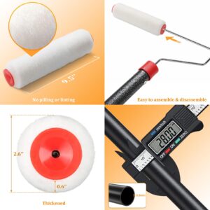 Paint Roller, 6 FT Paint Roller kit Adjustable Paint Roller Extension Poles with Brush Stainless Steel Poles Splicing Rod House Mural Brush for Walls and Ceiling