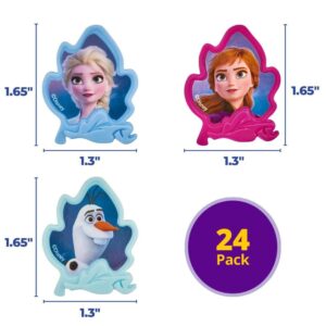 DecoPac Frozen II Rings, Cupcake Decorations Featuring Elsa, Anna, And Olaf For Birthday And Christmas Celebrations - 24 Pack