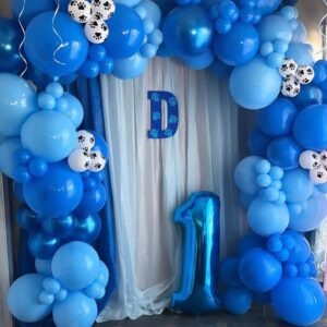 Blue Balloons Arch Kit, ADOINBY 139Pcs Macaron Blue Royal Blue Balloon Garland kit, 18 12 10 5 Inch Different Size Balloons for Baby Shower Graduation Boys Birthday Ocean Themed Party Decorations