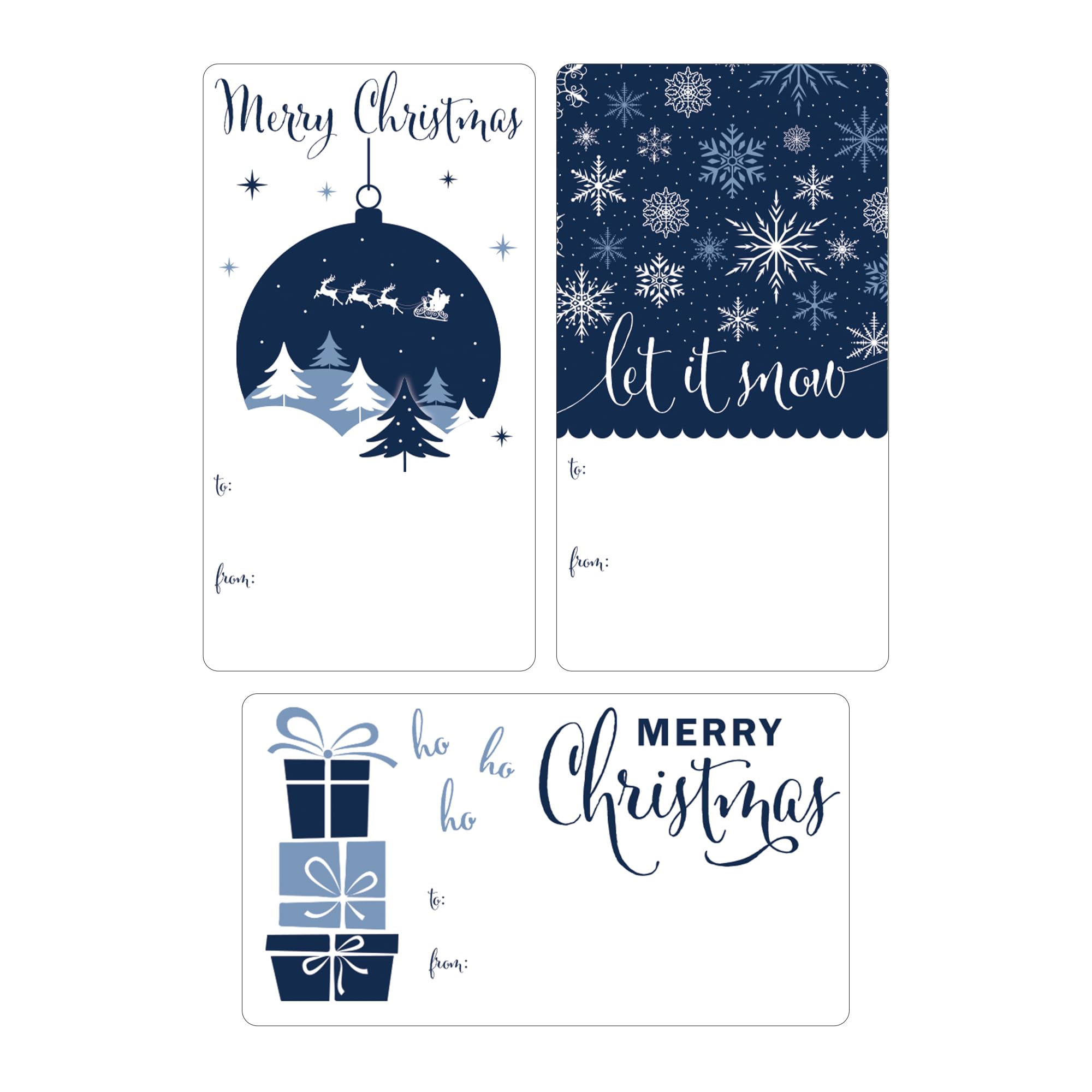 Blue Christmas Gift Tags, Self-Adhesive Snowflake Gift Tags - 75 Gift Wrap Tags, Peel and Stick Christmas Gift Tags