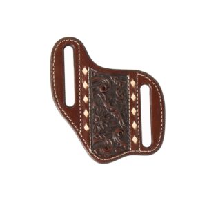 nocona belt co. floral embossed knife sheath, brown