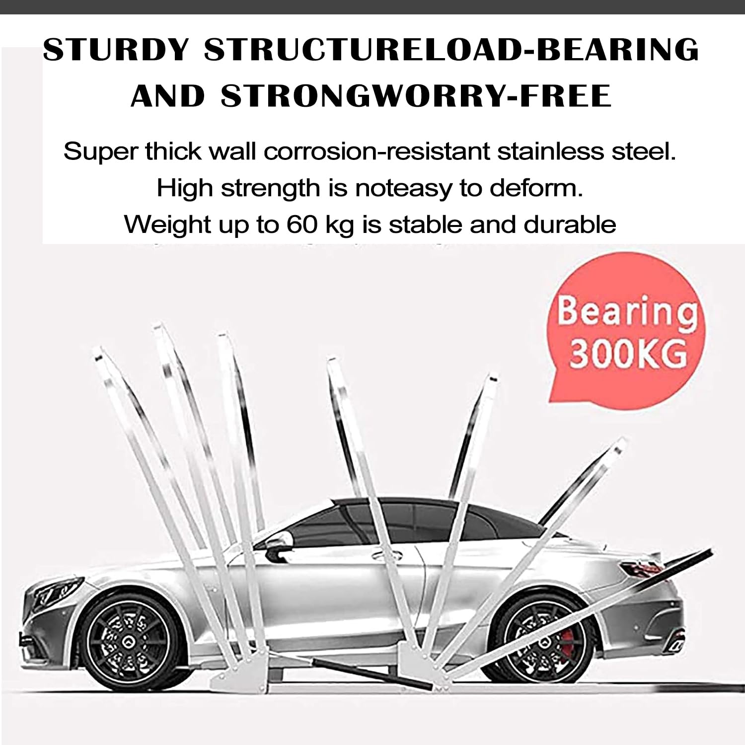 Heavy Duty Carport, Fully Automatic Large Huge Portable Garage, Stainless Steel Material Folding Telescopic Car Tent, Outdoor Car Canopy for Auto,5.9 * 2.5 * 2.45M/19 * 8.2 * 8ft