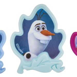 DecoPac Frozen II Rings, Cupcake Decorations Featuring Elsa, Anna, And Olaf For Birthday And Christmas Celebrations - 24 Pack