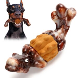 kgpergu dog chew toys for aggressive chewers large/medium breed, super chewer dog toys, indestructible dog toys, rubber dog chew toys, tough dog toys to keep them busy, bacon flavor