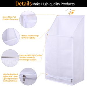 Hanging Collapsible Breathable Mesh laundry bags,Fast Drying Portable Space Saving Laundry Hamper for dorm,Rv Laundry Hamper Storage (White)