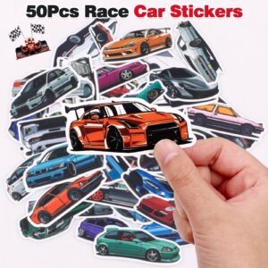 KELENO 98 Race Car Party Favors Race Car Birthday Party Supplies Straw Bubble Slap Band Sticker Racing Toy Gift Boy Kid Filler Goodie Bag Stuffer Racecar Themed Decorations