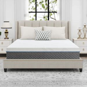 Queen Mattress 12 Inch, Memory Foam Queen Size Mattress Made in USA, Medium Firm Feel, Zoned Pressure Relief, Certified Safe Foams and Fabric, Mattress in A Box