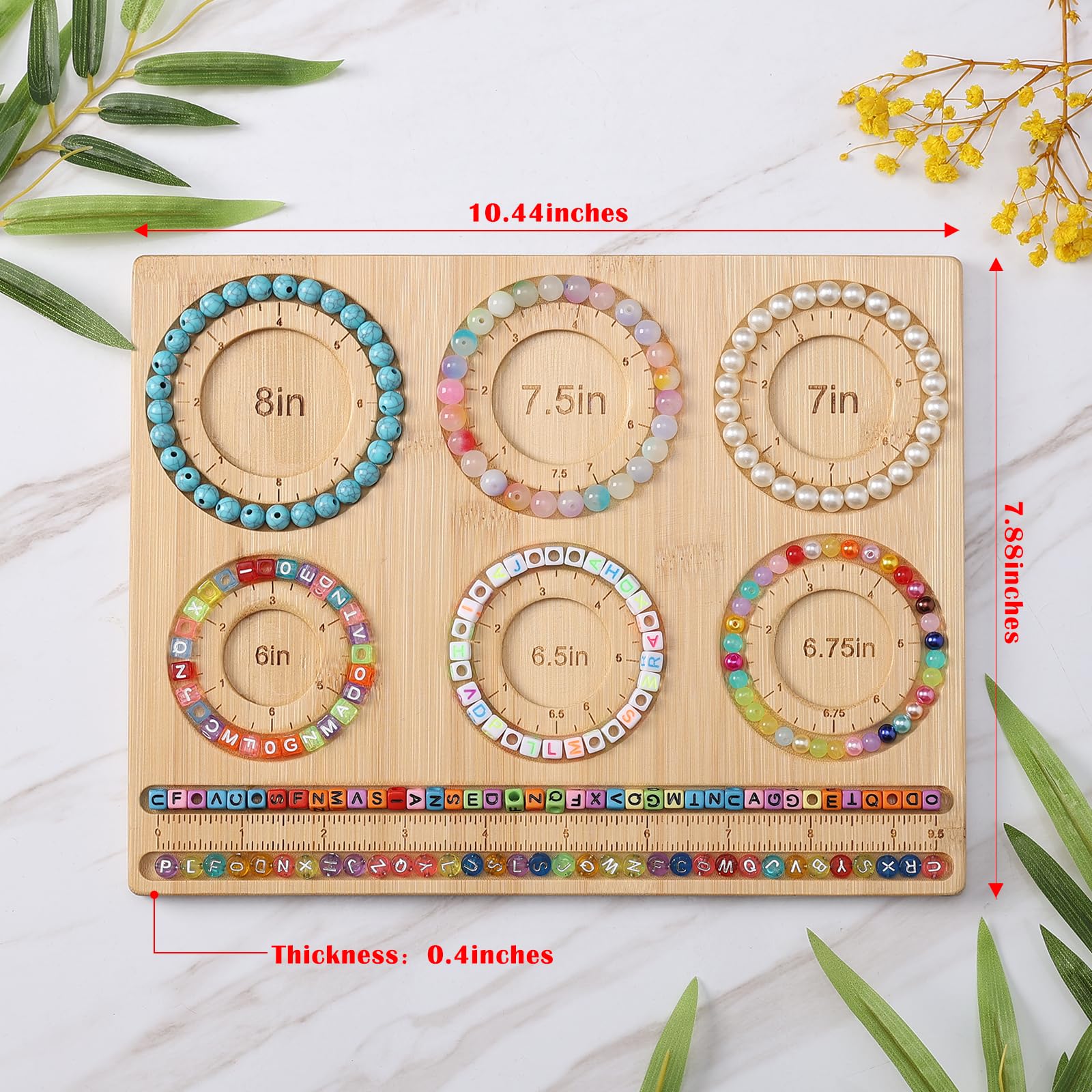 Petoysoso Bead Board for Jewelry Making, Bamboo Beading Board for Jewelry Bracelet Making, Bracelet Bead Board, Bracelet Bead Board for Bracelet, Jewelry Making, DIY