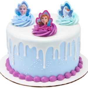 DecoPac Frozen II Rings, Cupcake Decorations Featuring Elsa, Anna, And Olaf For Birthday And Christmas Celebrations - 24 Pack