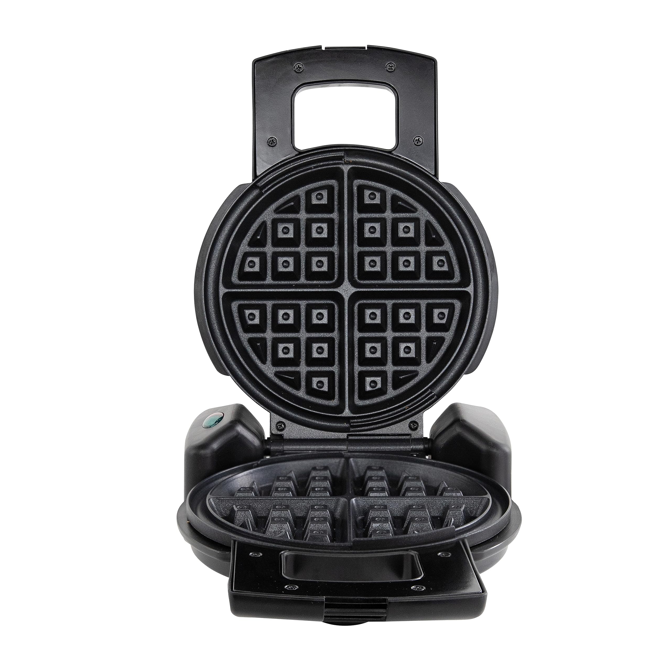 West Bend Belgian Waffle Maker, Makes 7-Inch Waffles, 180-Degree Flip with PTFE-Free Non-Stick Plates, Vertical Storage and Non-Skid Rubber Feet, 1000-Watts, Black