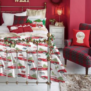 Blanket Red Truck and Christmas Tree, Soft Warm Lightweight Throw Blanket, for Boys & Girls - 40"x50" Soft Fleece Blankets