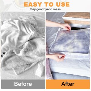 Clear Zippered Storage Bags 6 Packs Plastic Storage Bags Sweater Storage Bags with Zipper Clothing Storage Bags Organizer for Blankets Linen Bed Sheet Quilt Clothes Pillow (15.7 x 13.8 x 3.9 Inch)