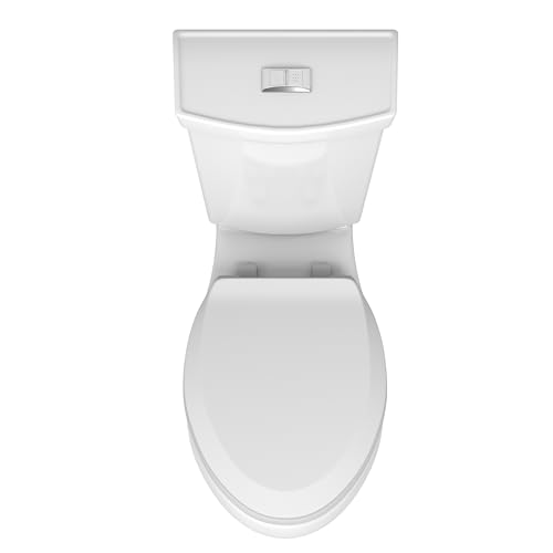 American Standard 606CA002.020 H2Option Two-Piece Toilet with Toilet Seat and Wax Ring, Elongated Front, Standard Height, Dual Flush, White, 0.92 - 1.28 gpf