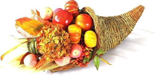 cornucopia basket for thanksgiving decor. (19'' cornucopia)