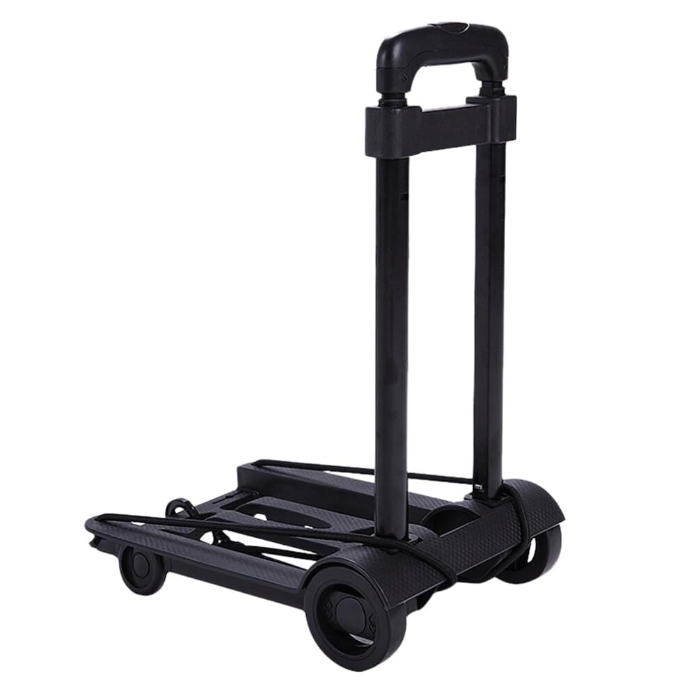 Folding Hand Truck Dolly Cart, Collapsible Hand Cart with Adjustable Handle Lightweight Trolley Cart for Moving, Travel, Shopping, Office Use, Portable and Compact