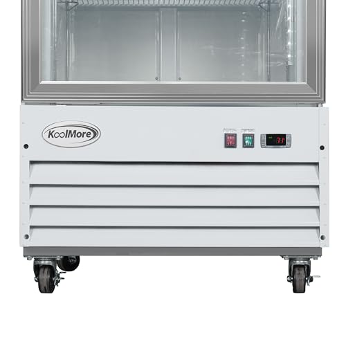 KoolMore MDF-1GD-23C-WH 31 in. Commercial One Glass Door Display Upright Freezer Merchandiser in White 23 Cu. Ft