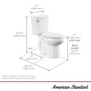 American Standard 606CA002.020 H2Option Two-Piece Toilet with Toilet Seat and Wax Ring, Elongated Front, Standard Height, Dual Flush, White, 0.92 - 1.28 gpf