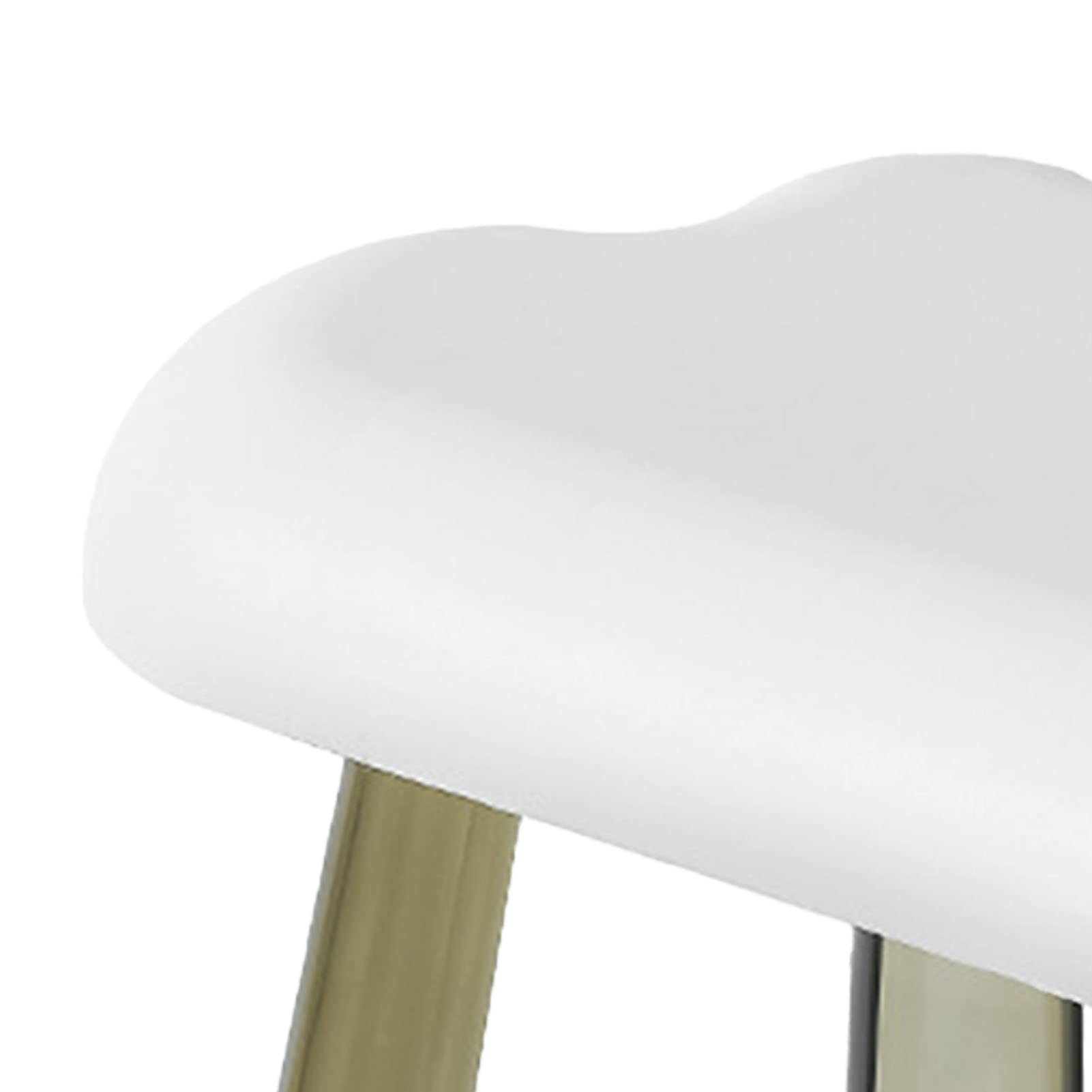 JUOPZKENN Childrens Stool, Childrens Stool Clouds Shape Top Transparent Leg Delicate Stool Clouds Shape Non Slip Chairs Delicate Plastic Stool, Home Decoration(White)