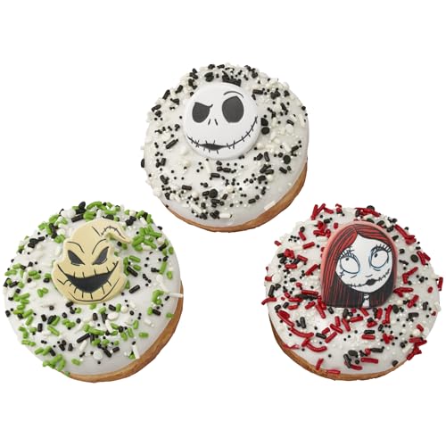 DecoPac The Nightmare Before Christmas Rings, Cupcake Decorations Featuring Jack, Sally, And Oogie Boogy - 24 Pack