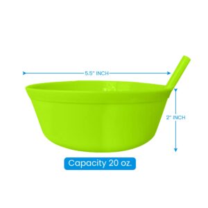 Quiet Book Club Cereal Bowls with Straws for Kids Bowls with Straw for Cereal Childrens Bowls with Straw Built in for Kids Plastic Straw Bowls for Toddlers Dishwasher Safe BPA FREE for boys