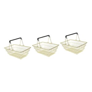 cabilock 3pcs shopping basket makeup organizer for drawer wire drawer shopping storage basket coin pouch vegetable metal basket storage stackable wire baskets girl heart ornaments alloy