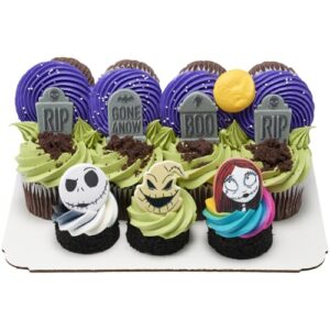 DecoPac The Nightmare Before Christmas Rings, Cupcake Decorations Featuring Jack, Sally, And Oogie Boogy - 24 Pack