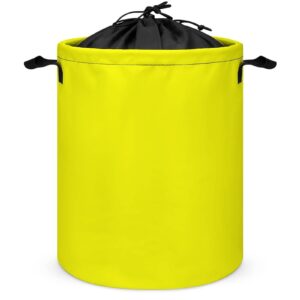 large laundry hamper, bag, bright yellow solid plain collapsible laundry basket dirty clothes washing bin for college dorm, family essentials