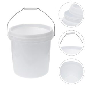 LIFKOME White Plastic Pails, 1.5 Gallon Paint Bucket with Handle and Lids, Food Storage Buckets Water Bucket Paint Pail Heavy Duty Buckets Industrial Pail for Storage