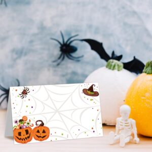 Halloween Party Place Cards Tent Style Cards – 25 Cards Name filling card per Pack – Halloween Party Favors Birthday Party Supplies Decorations -02