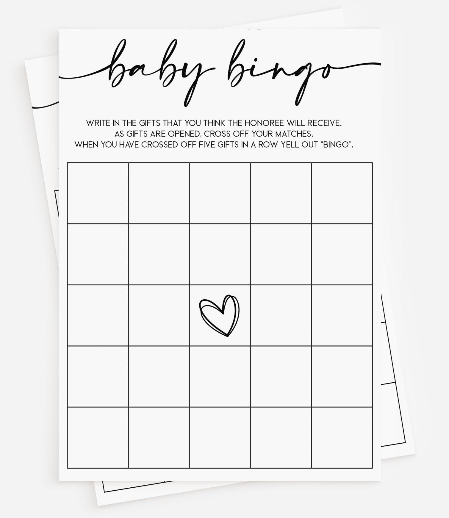 All Ewired Up 50 Baby Shower Bingo (50-Cards) Fun Baby Shower Game Activity, Gift, Gender Neutral Boy or Girl, Minimalist