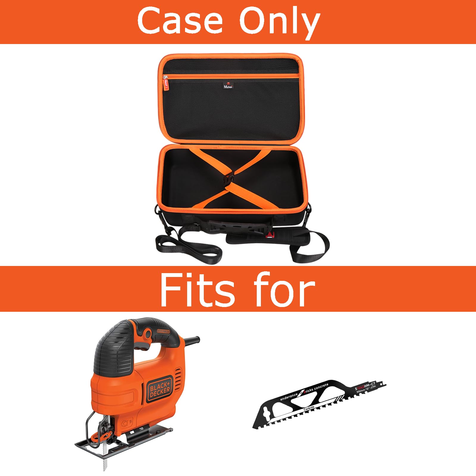 Mchoi Hard Case Suitable for BLACK+DECKER Jig Saw 4.5 -Amp BDEJS300C, Waterproof Shockproof Jig Saw Carrying Protective Case, Case Only