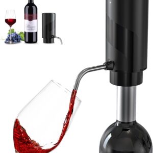 2024 New Wine Aerator Electric Wine Decanter Automatic Wine Aerator, One Touch Wine Dispenser Wine pourer with USB Rechargeable,Wine Lover for women&Men(Black-ABS)