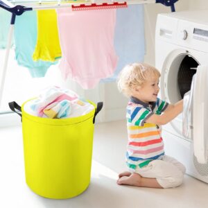 Large Laundry Hamper, Bag, Bright Yellow Solid Plain Collapsible Laundry Basket Dirty Clothes Washing Bin for College Dorm, Family Essentials