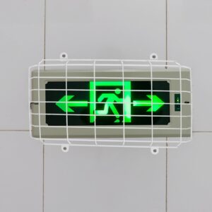 PRETYZOOM Exit Sign Damage Stopper Metal Wire Guard Exit Sign Damage Cage Wall Mounted Emergency Exit Light Protective Cover for Exit Sign or Emergency Light