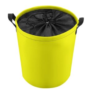 Large Laundry Hamper, Bag, Bright Yellow Solid Plain Collapsible Laundry Basket Dirty Clothes Washing Bin for College Dorm, Family Essentials