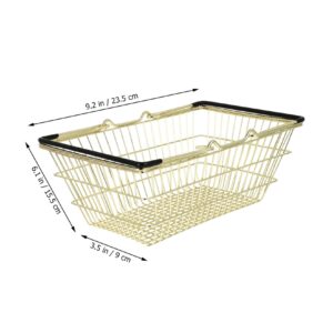 Cabilock 3pcs Shopping Basket Makeup Organizer for Drawer Wire Drawer Shopping Storage Basket Coin Pouch Vegetable Metal Basket Storage Stackable Wire Baskets Girl Heart Ornaments Alloy