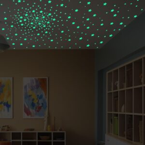 Greingways 201 Pcs Glow in The Dark Stars Stickers for Ceiling Bedroom, Stocking Stuffers for Kids Ages 2-4, 3-5, 4-8, 8-12, Kids Wall Room Decor Toddler Stocking Stuffers for Boys Girls