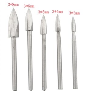 CHENJIN 1 Set Electric Milling Cutter 5-Piece Set 3 to 8mm Engraving Grinding Wood Crafts Rotary Tool Wood Carving Drill Bit Kit