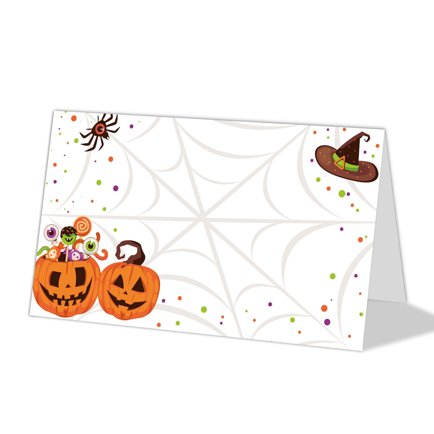 Halloween Party Place Cards Tent Style Cards – 25 Cards Name filling card per Pack – Halloween Party Favors Birthday Party Supplies Decorations -02