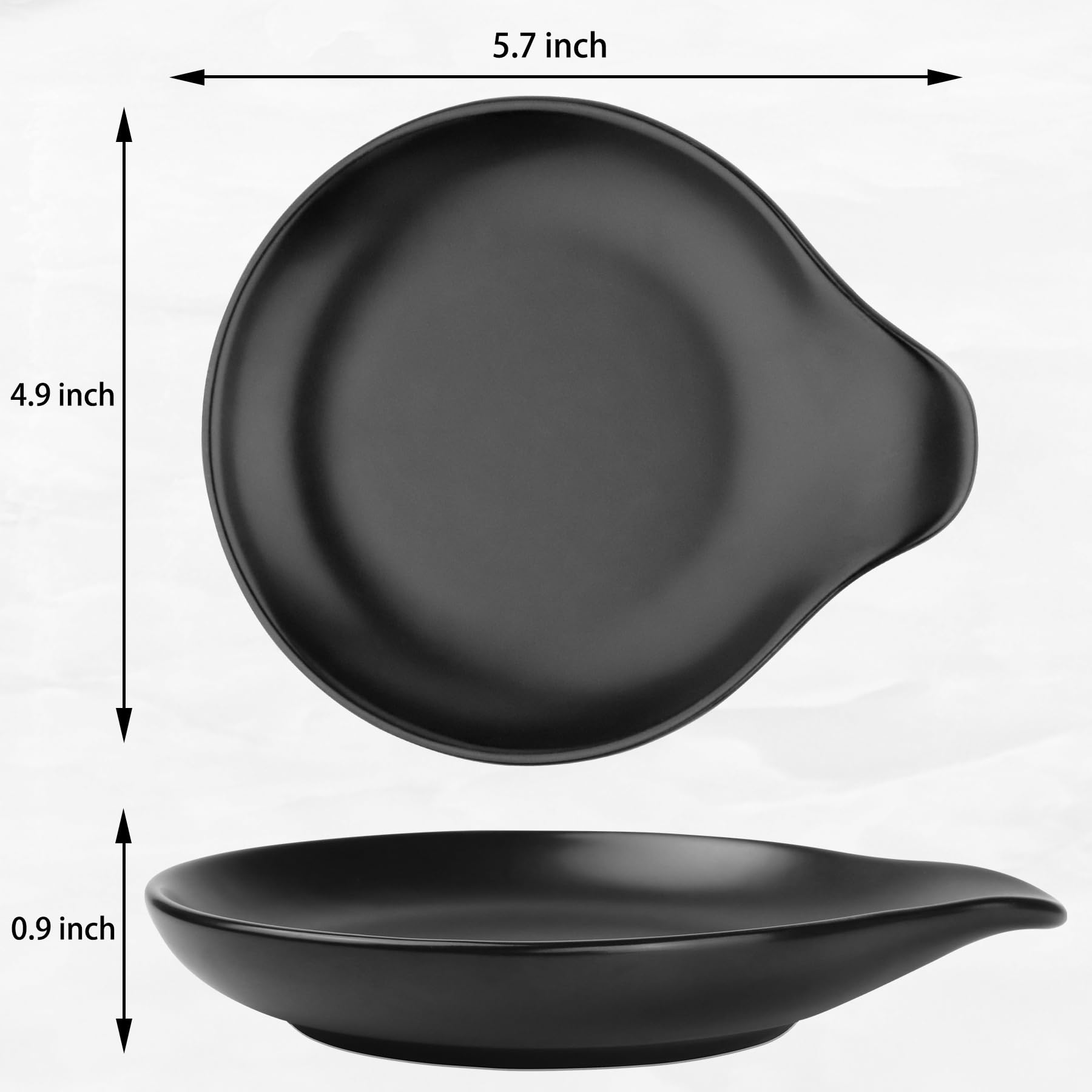 VanlonPro Ceramic Spoon Rest, 5 Inch Spoon Holder for Stove Top, Kitchen Counter, Utensils, Ladle, Coffee Spoons, Cooking spoons, Spatula, Tongs, Heat-Resistant, Housewarming Gifts, Matte Black