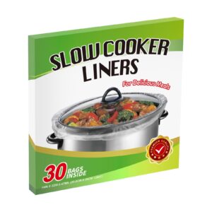 30×slow cooker liners and cooking bags, extra large cooking liner disposable pot bags, fit 6qt to 10qt for slow cooker, oval & round pot 14"x 22" /bag