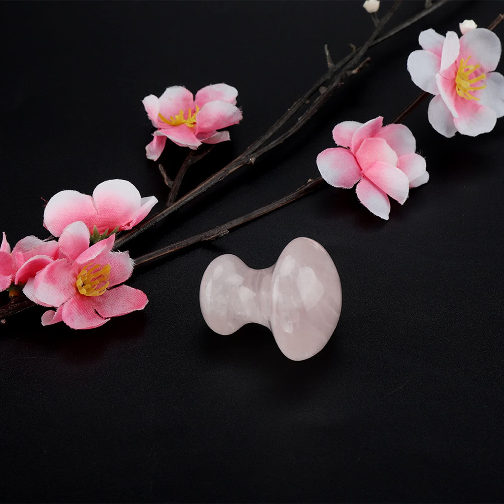 Rose Quartz Crystal Mushroom Shaped Face Massage Stone for Beautiful Skin and Eyes, and Good Looking