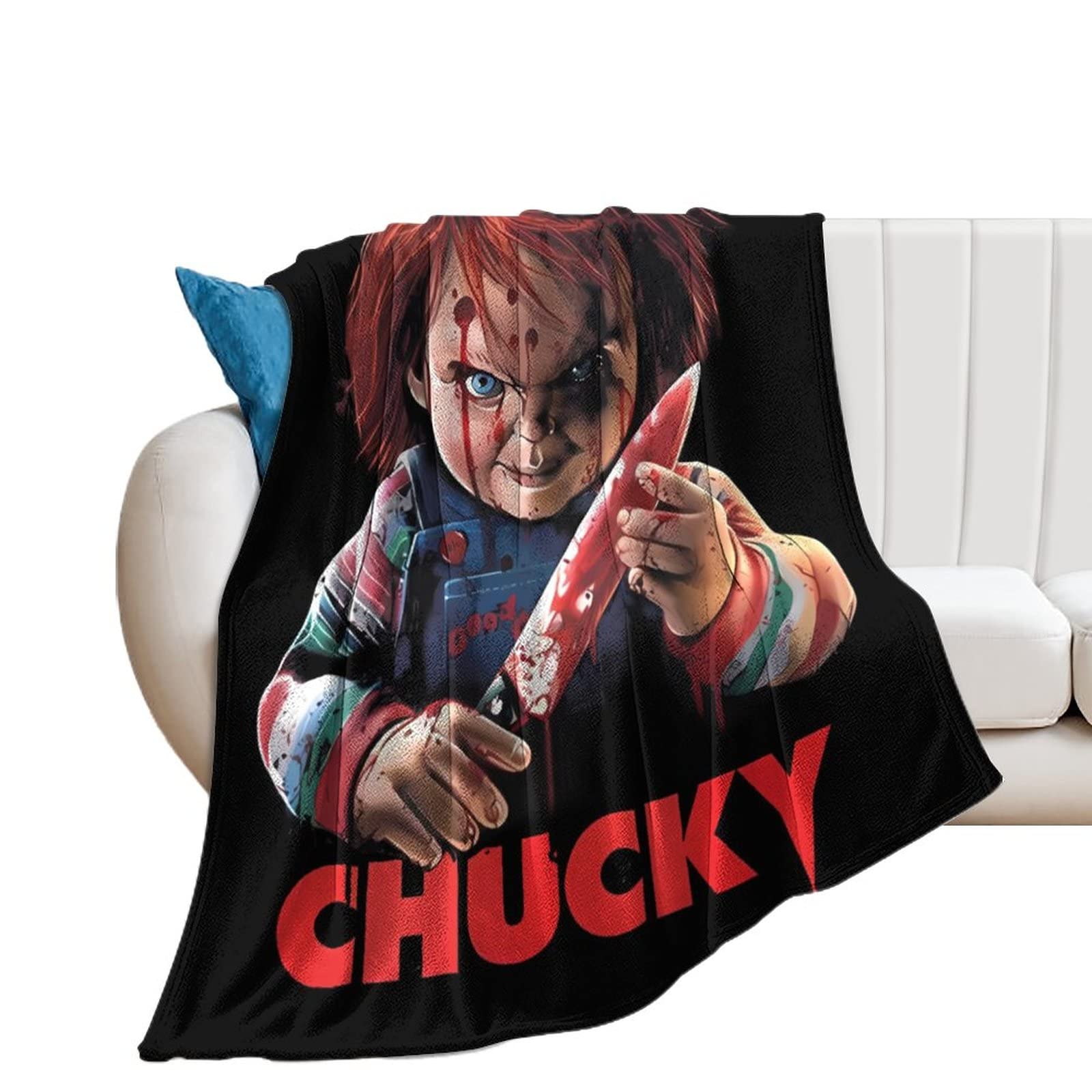 Childs Play Chucky Printed Flannel Blanket Lightweight Throw Blanket Ultra-Soft Micro Fleece Blanket Seasons Warm and Comfortable Plush BlanketTugeibec 30"x40"