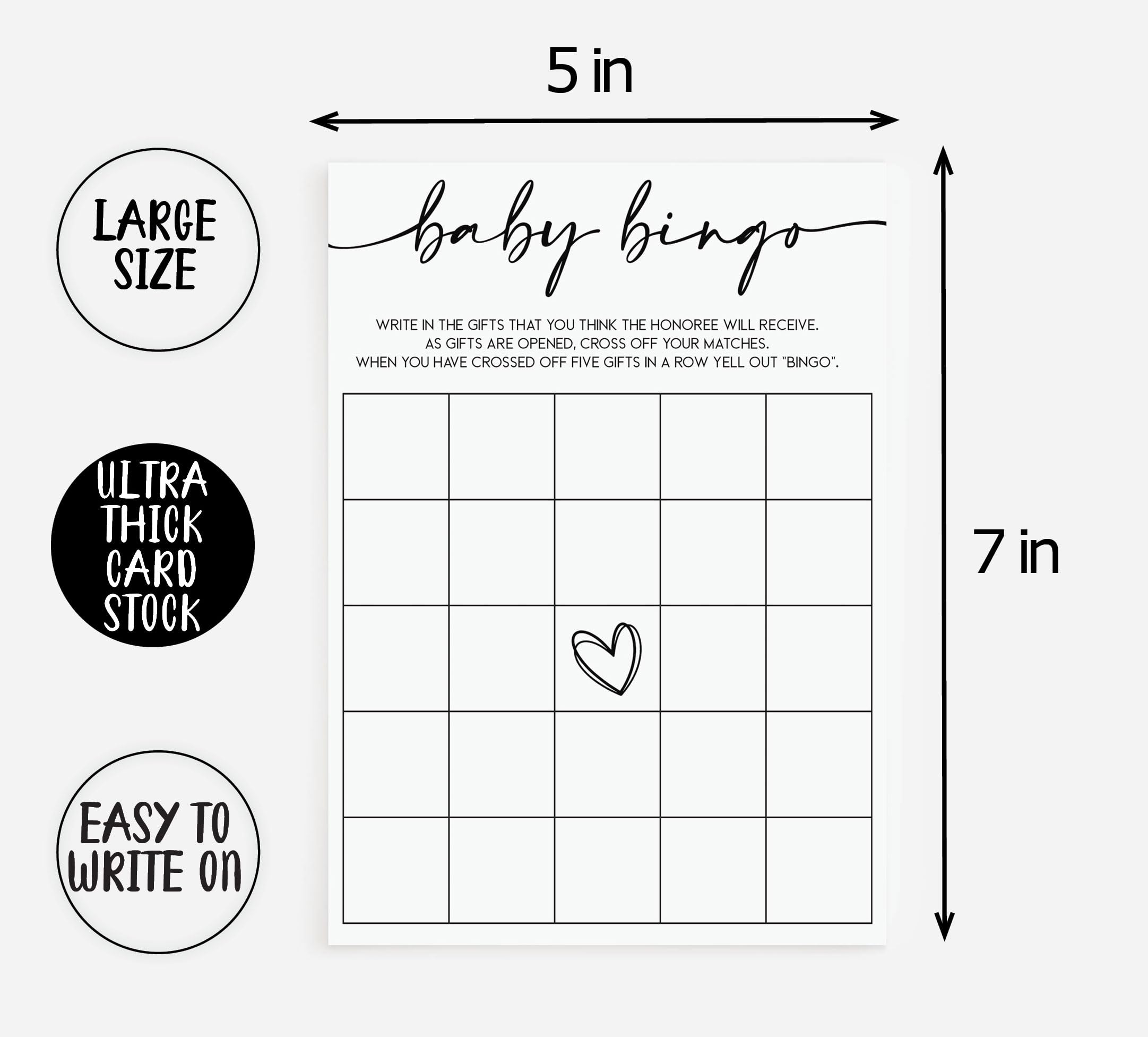 All Ewired Up 50 Baby Shower Bingo (50-Cards) Fun Baby Shower Game Activity, Gift, Gender Neutral Boy or Girl, Minimalist