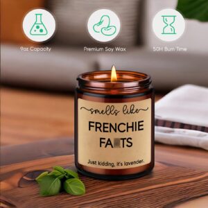 GSPY Scented Candles - Frenchie Gifts for Women, Men - Bulldog Gifts, Frenchie Gifts for Frenchie Lovers - Funny Birthday, Christmas Gifts for Frenchie Mom, Dad, Friend, Sister, Frenchie Owner