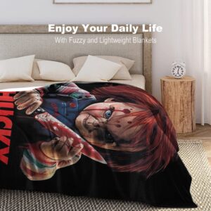 Childs Play Chucky Printed Flannel Blanket Lightweight Throw Blanket Ultra-Soft Micro Fleece Blanket Seasons Warm and Comfortable Plush BlanketTugeibec 30"x40"