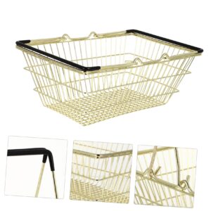 Cabilock 3pcs Shopping Basket Makeup Organizer for Drawer Wire Drawer Shopping Storage Basket Coin Pouch Vegetable Metal Basket Storage Stackable Wire Baskets Girl Heart Ornaments Alloy