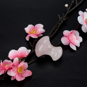 Rose Quartz Crystal Mushroom Shaped Face Massage Stone for Beautiful Skin and Eyes, and Good Looking